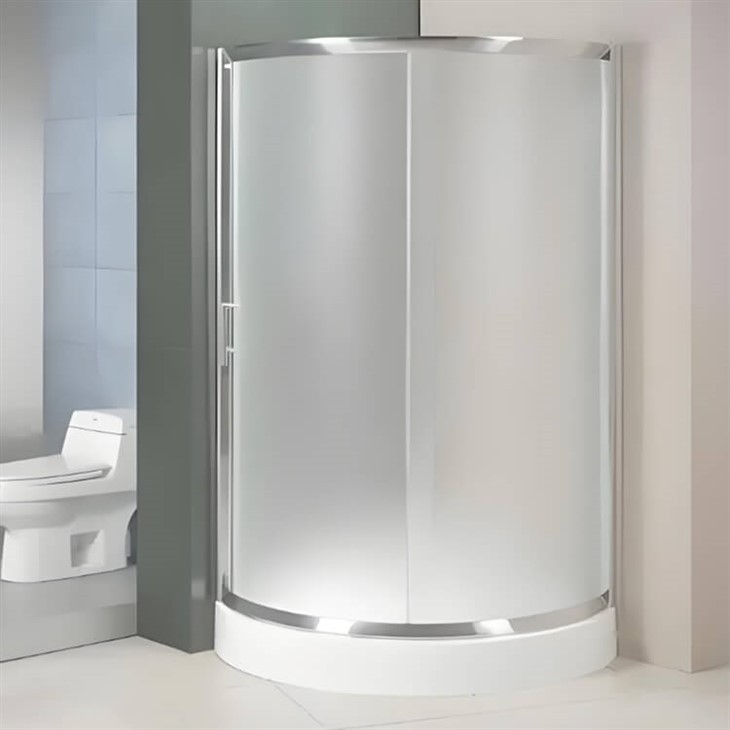 rounded frosted shower door